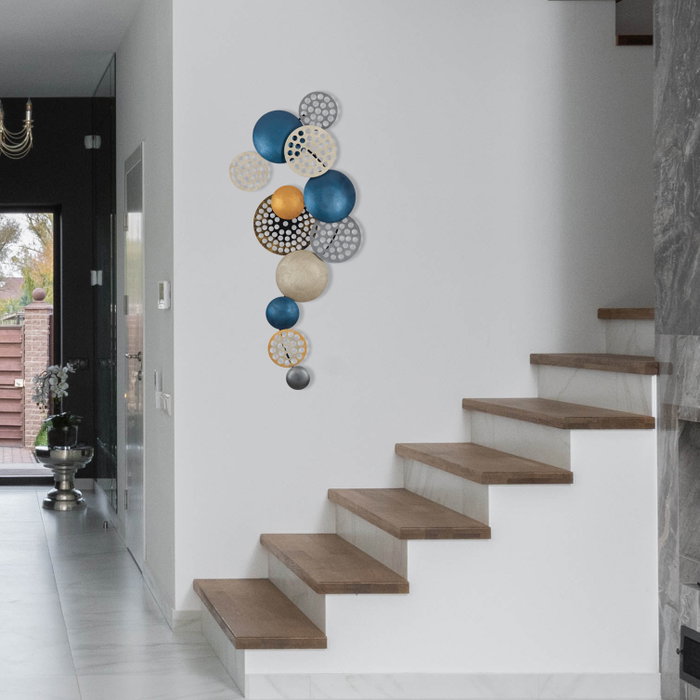 Wallity Bronte - CH103-2 Escultura de Pared de Metal Plateado